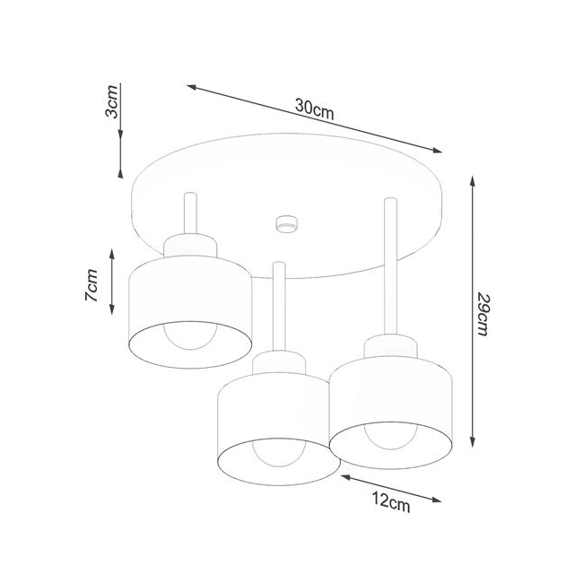 Plafon SAVAR 3 czarny-153174
