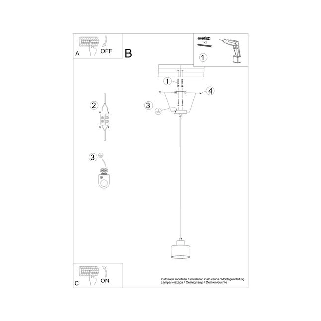 Lampa wisząca SAVAR 1 czarna-153184