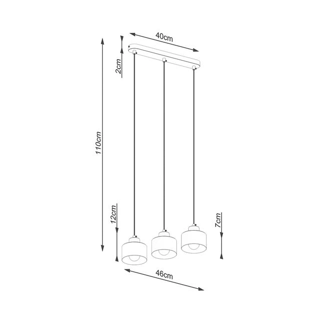 Lampa wisząca SAVAR 3 czarna-153192