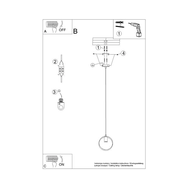 Lampa wisząca TITRAN 1 biała-153229