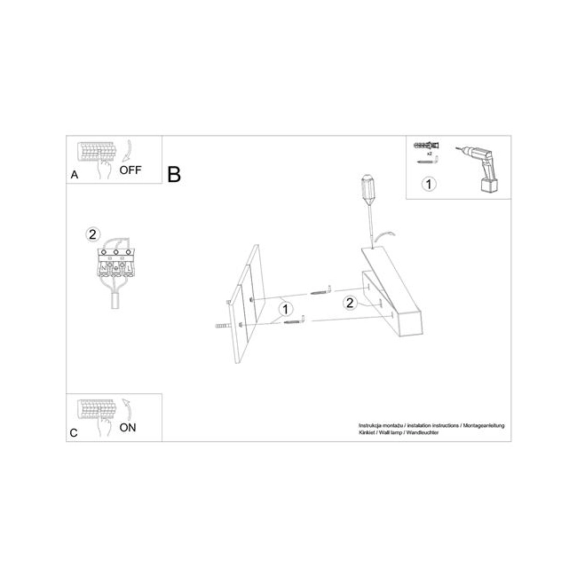 Kinkiet PINNE 90 czarny 4000K-153938