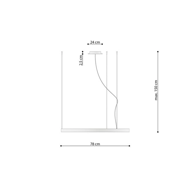 Żyrandol RIO 78 czarny LED 3000K-154580