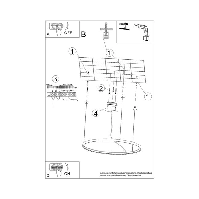 Żyrandol RIO 78 czarny LED 3000K-154582