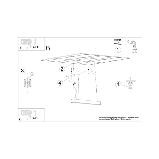 Lampa wisząca PINNE 200 biała 4000K-156261