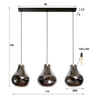 LAMPA WISZĄCA AUBE CZARNE SZKŁO-157433