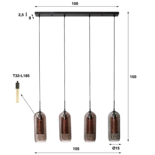 LAMPA WISZĄCA OMERO CZARNA II-157525