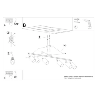 Plafon LEMMI 6L czarny-157966