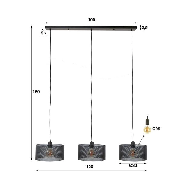 LAMPA WISZĄCA CRANIO CZARNA-157552