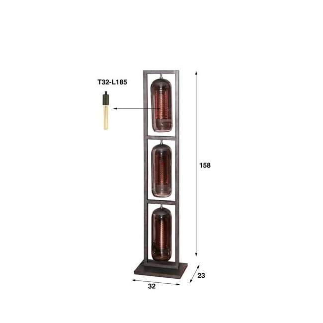 LAMPA STOJĄCA OMERO CZARNA-157251