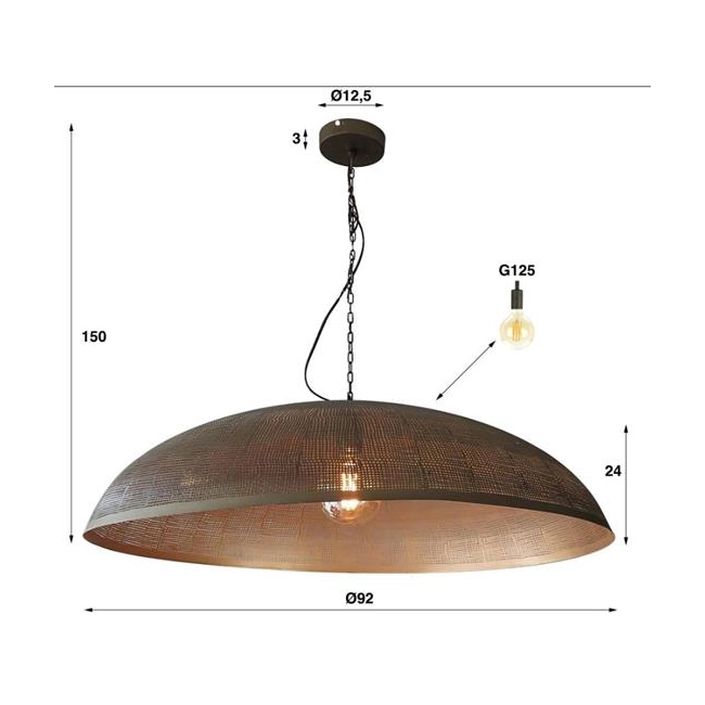 LAMPA WISZĄCA SANEM METALOWA ANTYCZNY BRĄZ-157323