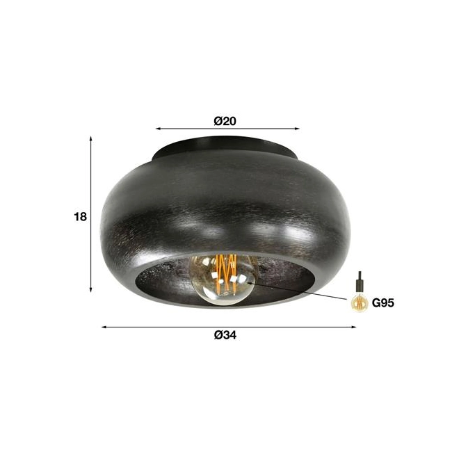 LAMPA SUFITOWA KSIĘŻYC CZARNY-157352