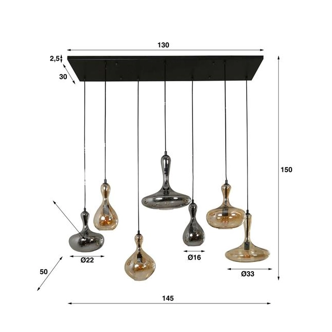 LAMPA WISZĄCA LUGLIO CZARNE SZKŁO-157415