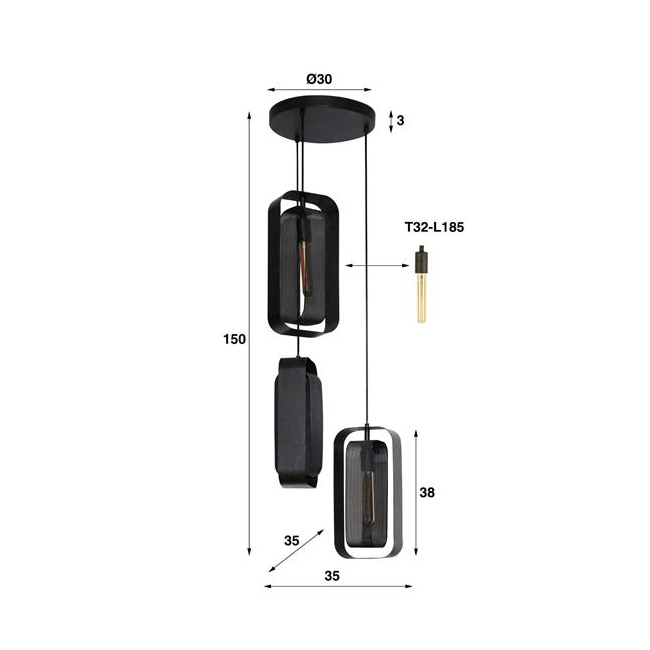 LAMPA WISZĄCA OGGI CZARNA-157543