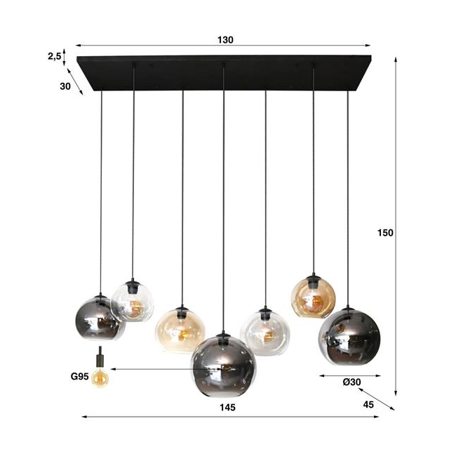 LAMPA WISZĄCA TOSSE CZARNA-157572