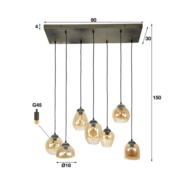 LAMPA WISZĄCA RENNE CZARNE SZKŁO-157580