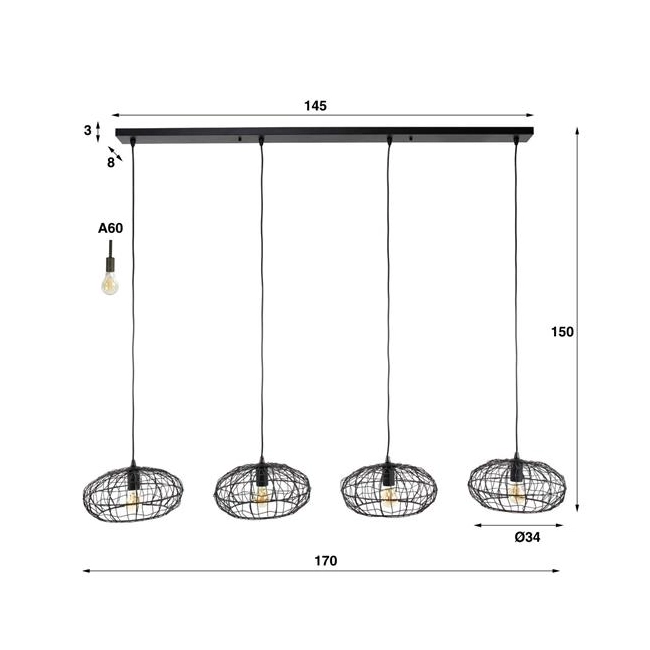 LAMPA WISZĄCA ESTERO CZARNA-157739