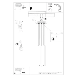 Lampa wisząca PASTELO 5P złota-158011