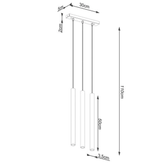 Lampa wisząca PASTELO 3L drewno-158499