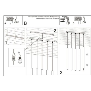 Lampa wisząca PASTELO 5L drewno-158518