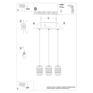 Lampa wisząca GIZUR 3L-158807