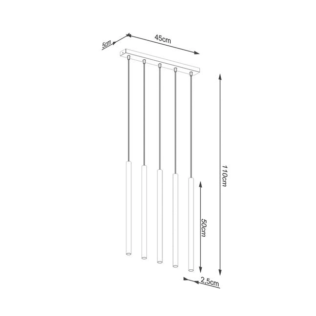 Lampa wisząca PASTELO 5L złota-158001