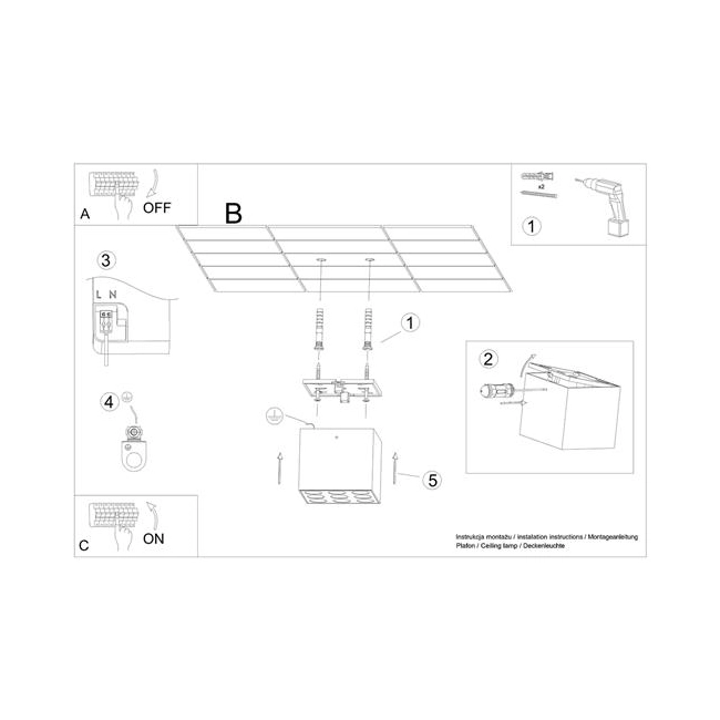 Plafon OZZY czarny LED-158313