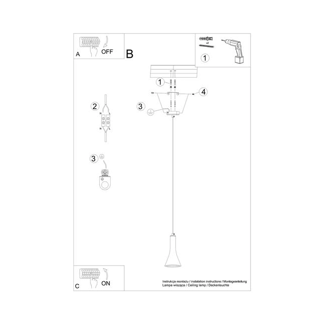 Lampa wisząca REA 1 beton-158349