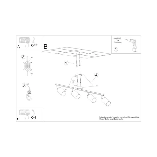 Plafon LEMMI 4L biały-158384