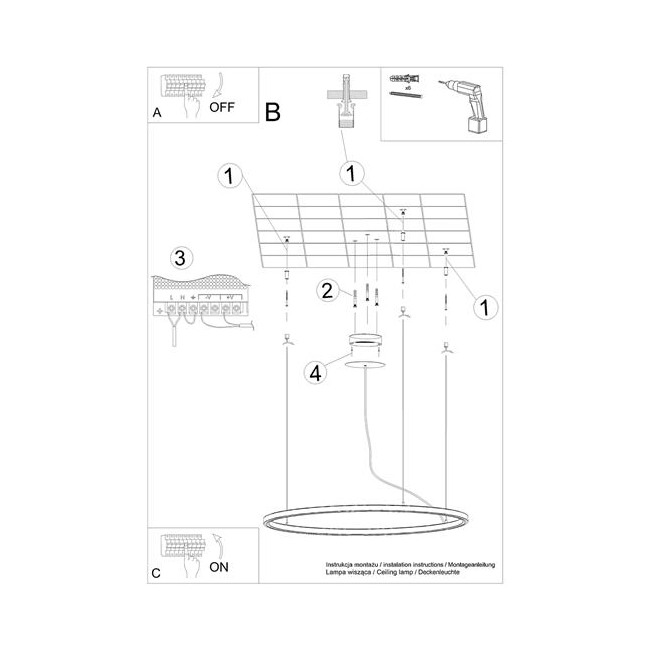 Żyrandol RISA 90 czarny LED 3000K-158873