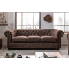 SOFA 3-OSOBOWA CHESTERFIELD BRĄZOWA 200 CM