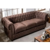 SOFA 3-OSOBOWA CHESTERFIELD BRĄZOWA 200 CM-160011