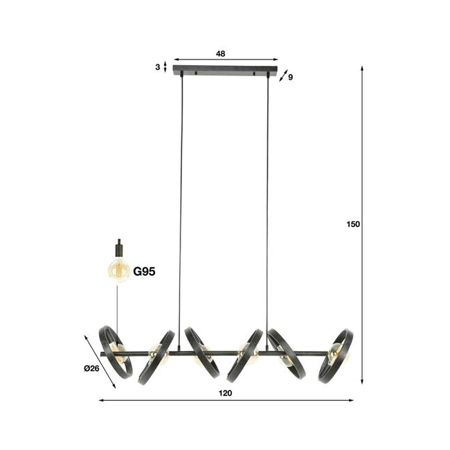 LAMPA WISZĄCA ARES II METALOWA-160919