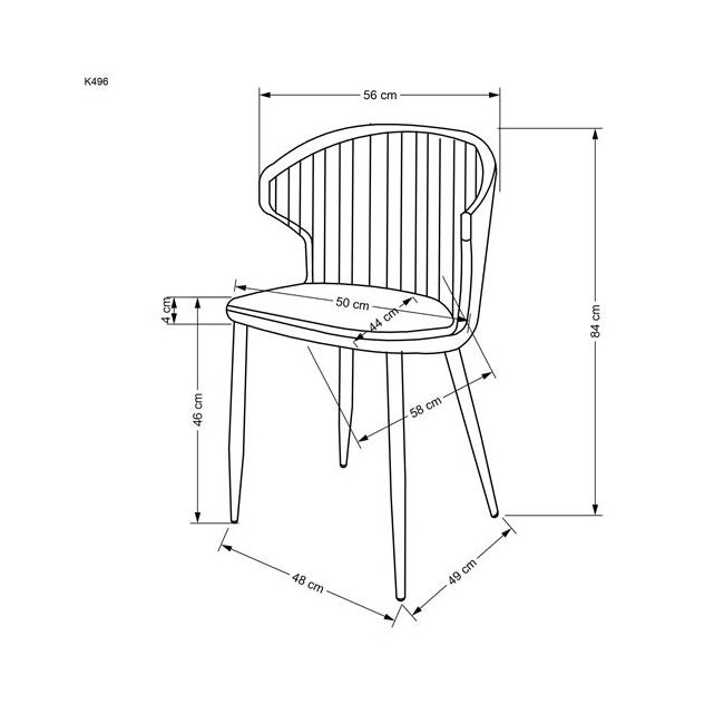 K496 krzesło ciemny beżowy (1p=2szt)-182066