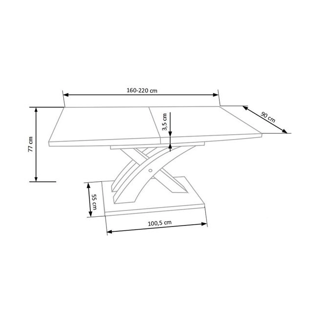 SANDOR stół rozkładany biały lakierowany (3p=1szt)-182192