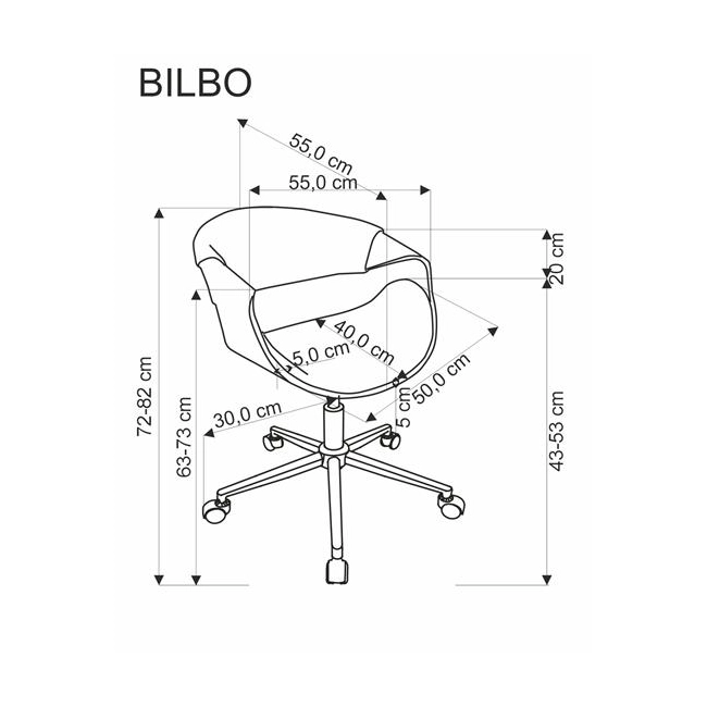 BILBO fotel gabinetowy czarny / orzechowy (1p=1szt)-183989