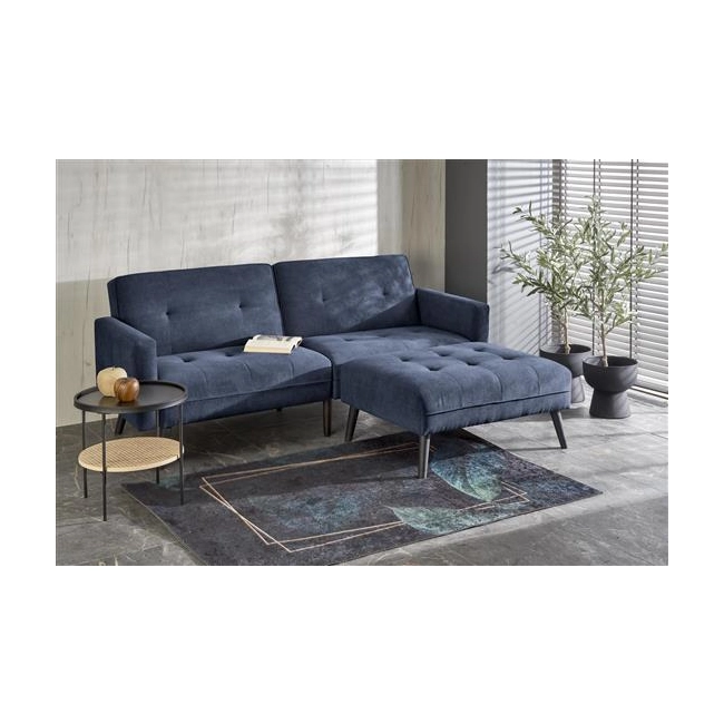 CORNELIUS sofa rozkładana z funkcją narożnika niebieska (1p=1szt)-184239