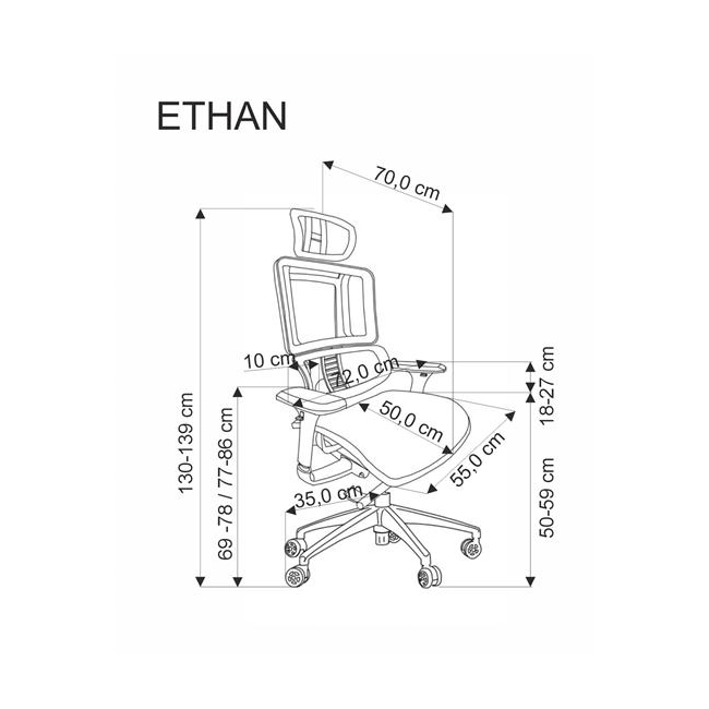 ETHAN fotel gabinetowy popielaty (1p=1szt)-184448