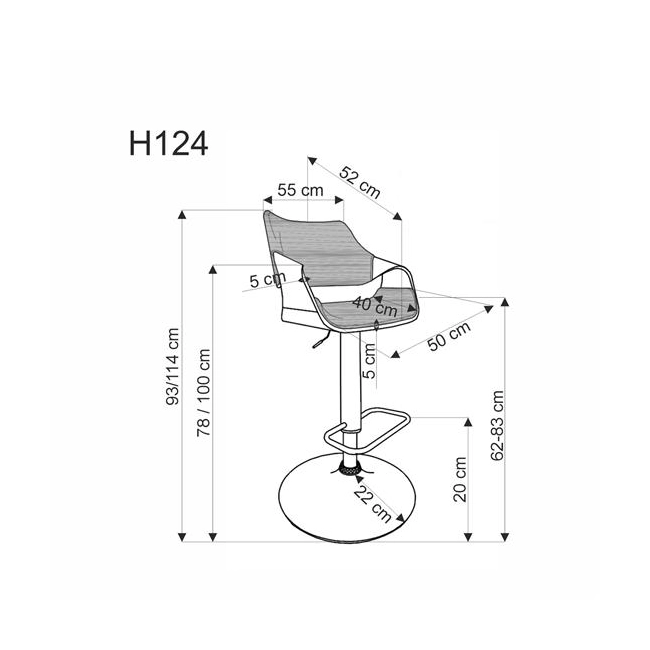 H124 hoker czarny / orzechowy (1p=1szt)-184759