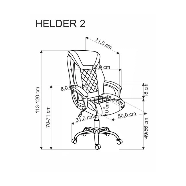 HELDER 2 fotel gabinetowy popielaty (1p=1szt)-184806