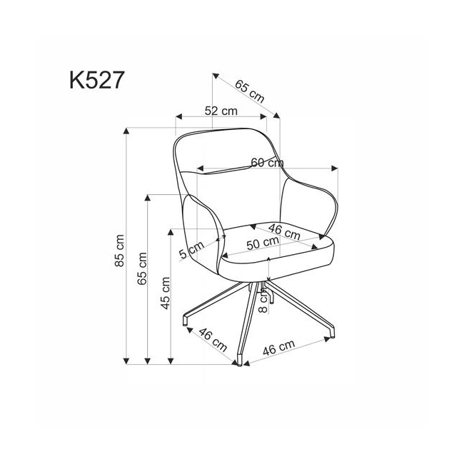 K527 krzesło brązowy / beżowy (1p=2szt)-185230