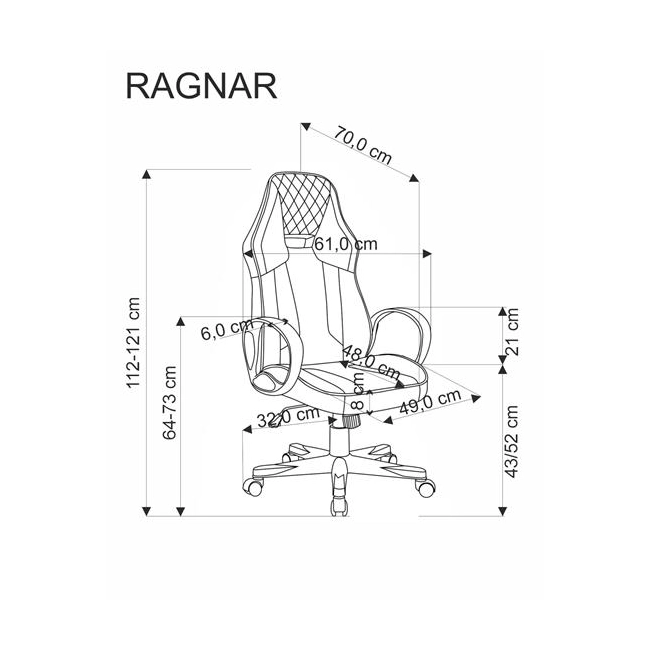 RAGNAR fotel gabinetowy czarny / czerwony (1p=1szt)-186594