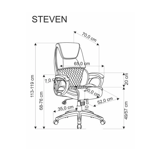 STEVEN fotel gabinetowy czarny / popielaty (1p=1szt)-186745