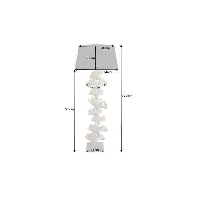 LAMPA PODŁOGOWA GINKGO 122CM SREBRNA PODSTAWA-187897