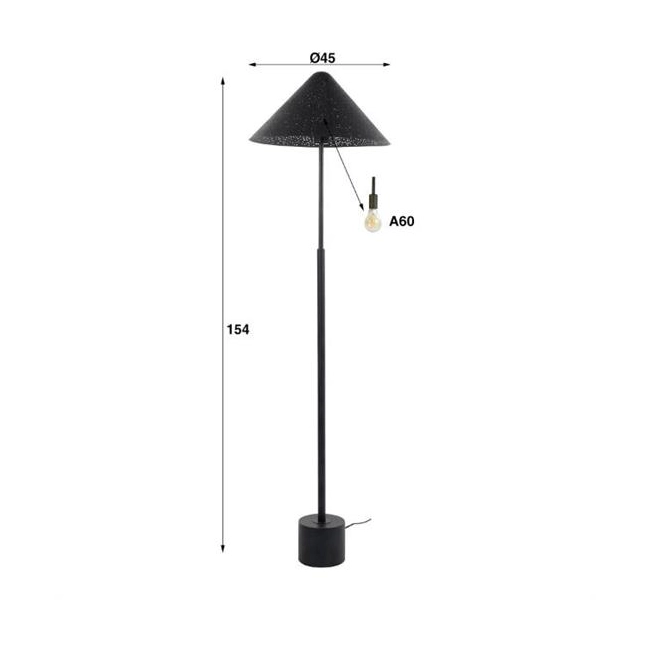 LAMPA PODŁOGOWA FERIT 154 CM METALOWA CZARNA-187930