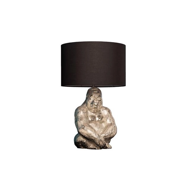 LAMPA STOŁOWA GORILLA 60 CM SREBRNA PODSTAWA