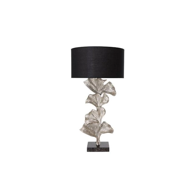 LAMPA STOŁOWA GINKGO 70CM SREBRNA PODSTAWA