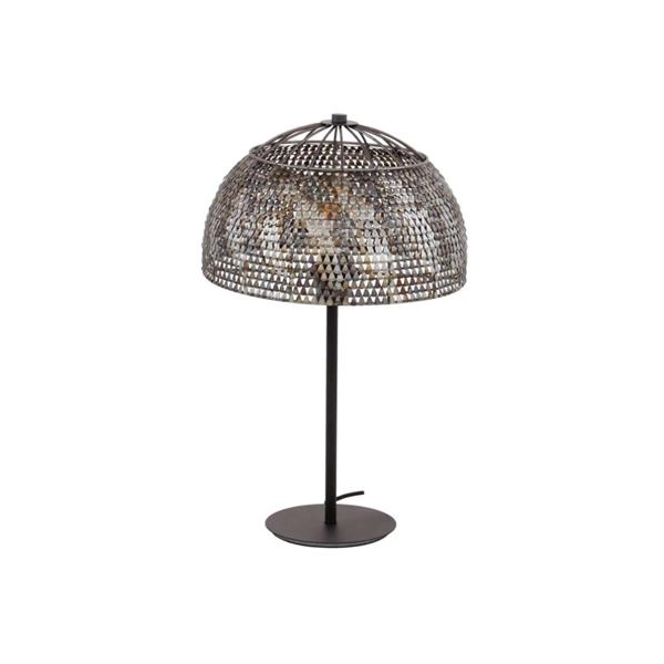 LAMPA STOŁOWA ASTER 35 CM METALOWA CZARNOBRĄZOWA