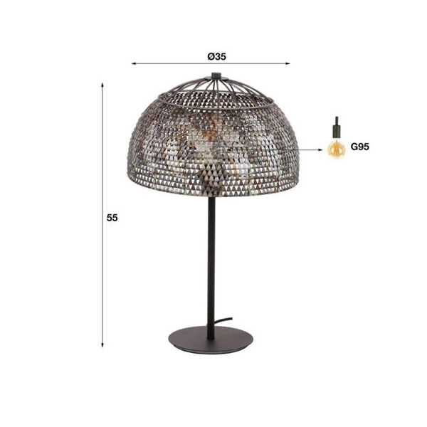 LAMPA STOŁOWA ASTER 35 CM METALOWA CZARNOBRĄZOWA-192265