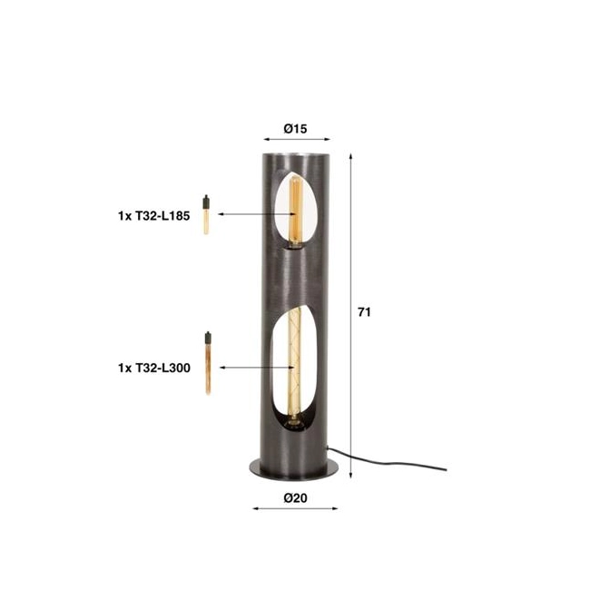 LAMPA STOŁOWA LEE 71 CM METALOWA NIKIEL CZARNY-192270