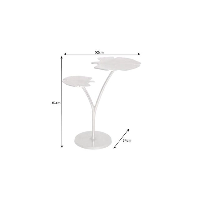 STOLIK KAWOWY GINKGO 52 CM SREBRNY-192803